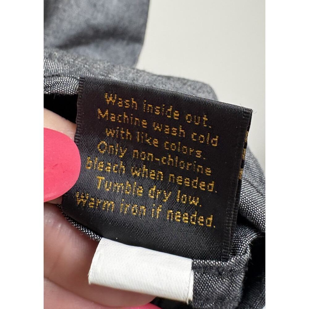 Helix Men's Short Sleeve Button Up Shirt Small Gray Chambray 100% Cotton Casual - Picture 5 of 5